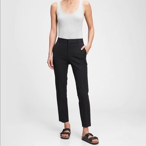 Gap slim crop work pants twill trousers straight leg black